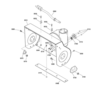 Auger Housing Assembly Diagram and Parts List for 1695871 2010 Briggs and Stratton Snow Blower